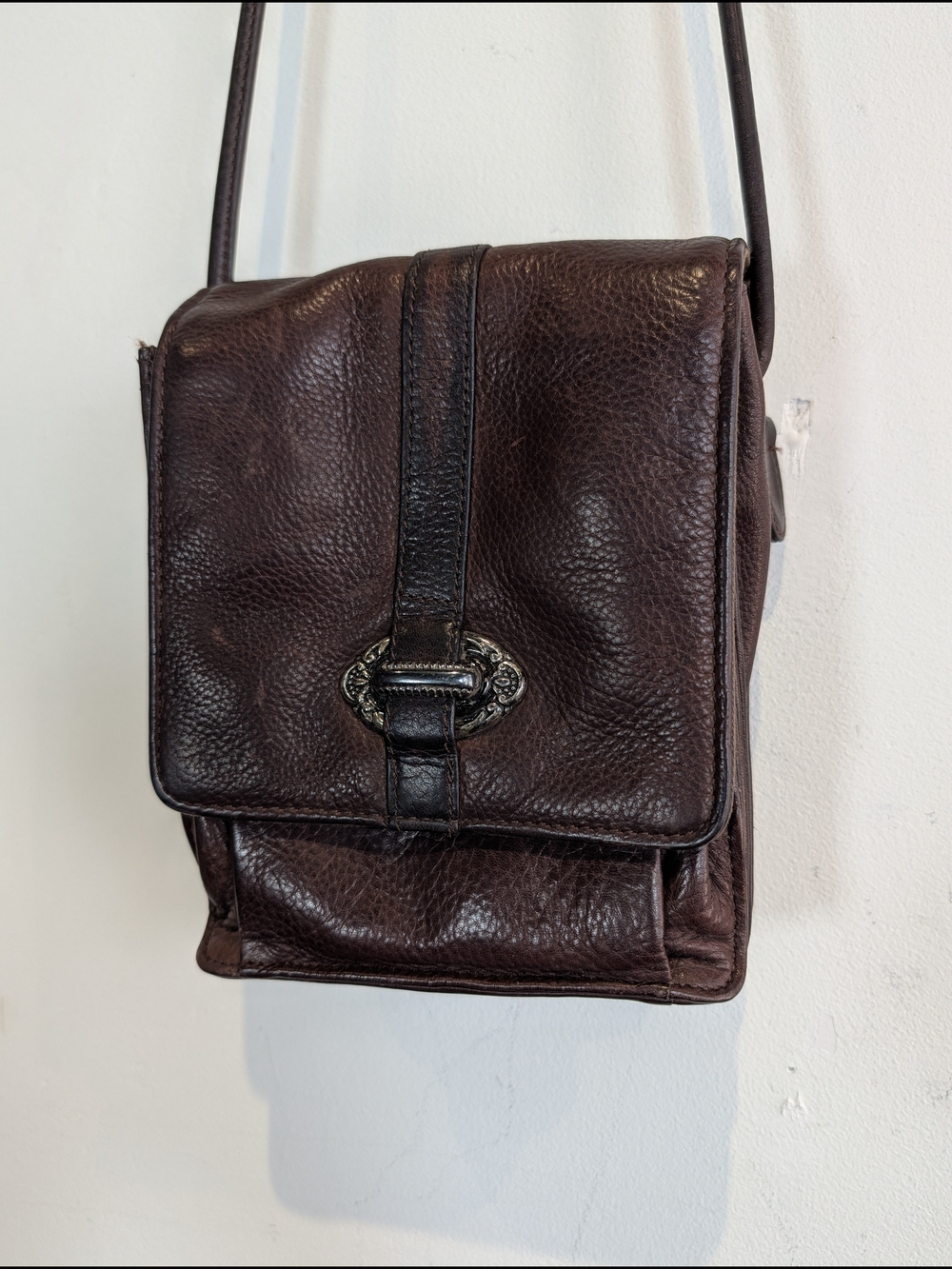 Classic Brown Leather Crossbody Bag